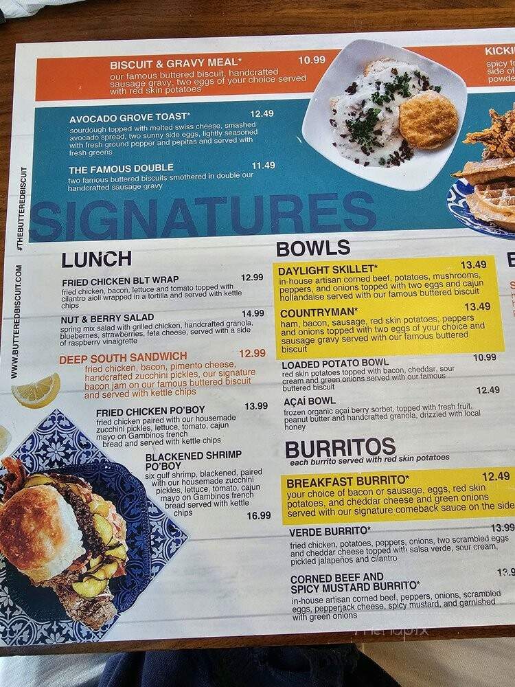 The Buttered Biscuit - Springdale, AR menu_pic