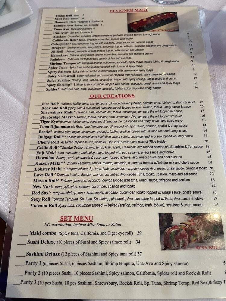 Kaizen Sushi Bar and Grill - Fort Lauderdale, FL menu_pic