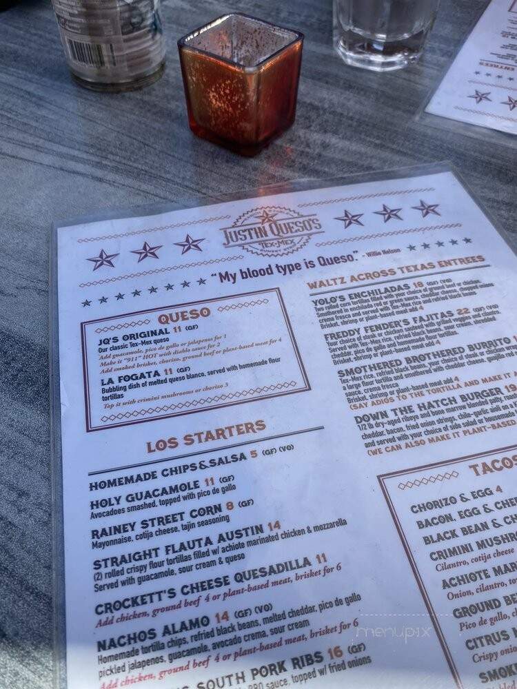 Justin Queso's Tex-Mex Restaurant & Bar - West Hollywood, CA menu_pic