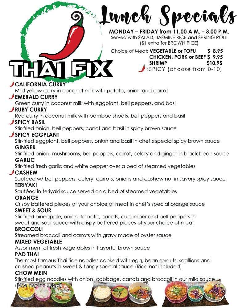 Thai Fix - Ladera Ranch, CA menu_pic