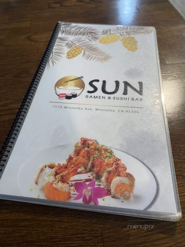Sun Ramen & Sushi Bar - Los Angeles, CA menu_pic