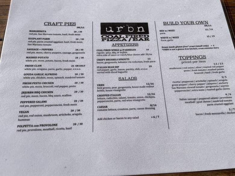 URBN One Paseo - San Diego, CA menu_pic