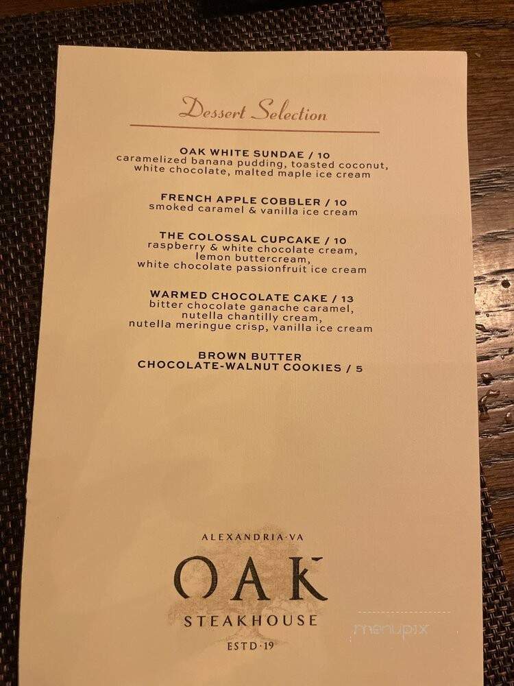 Oak Steakhouse - Alexandria, VA