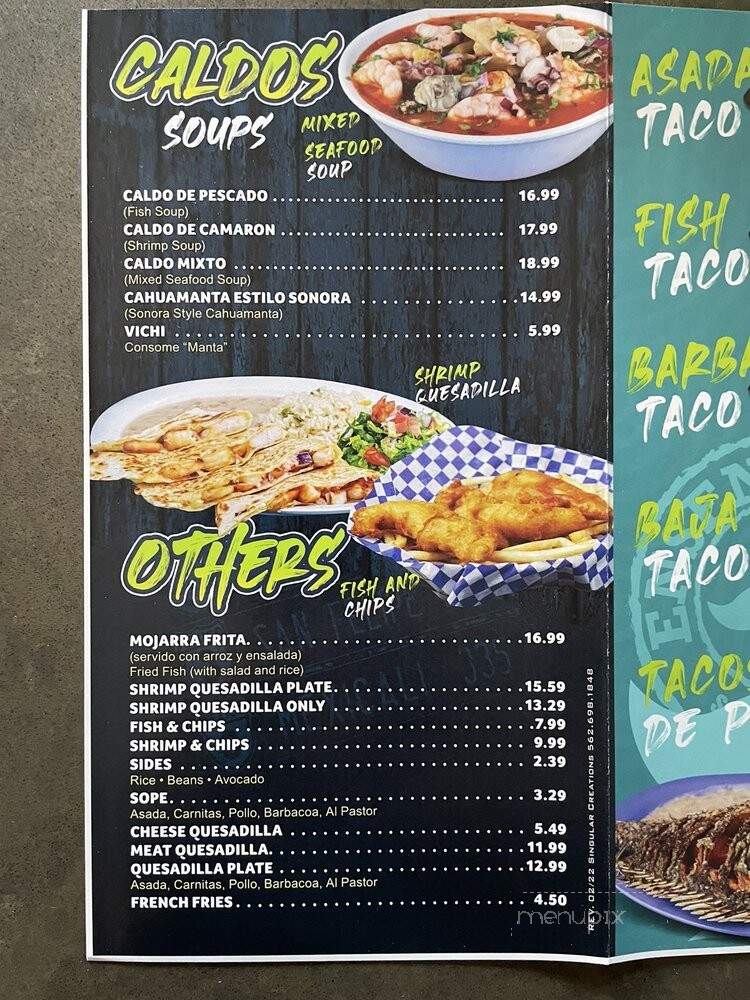 Ensenada's Surf N Turf Grill - Hermosa Beach, CA menu_pic
