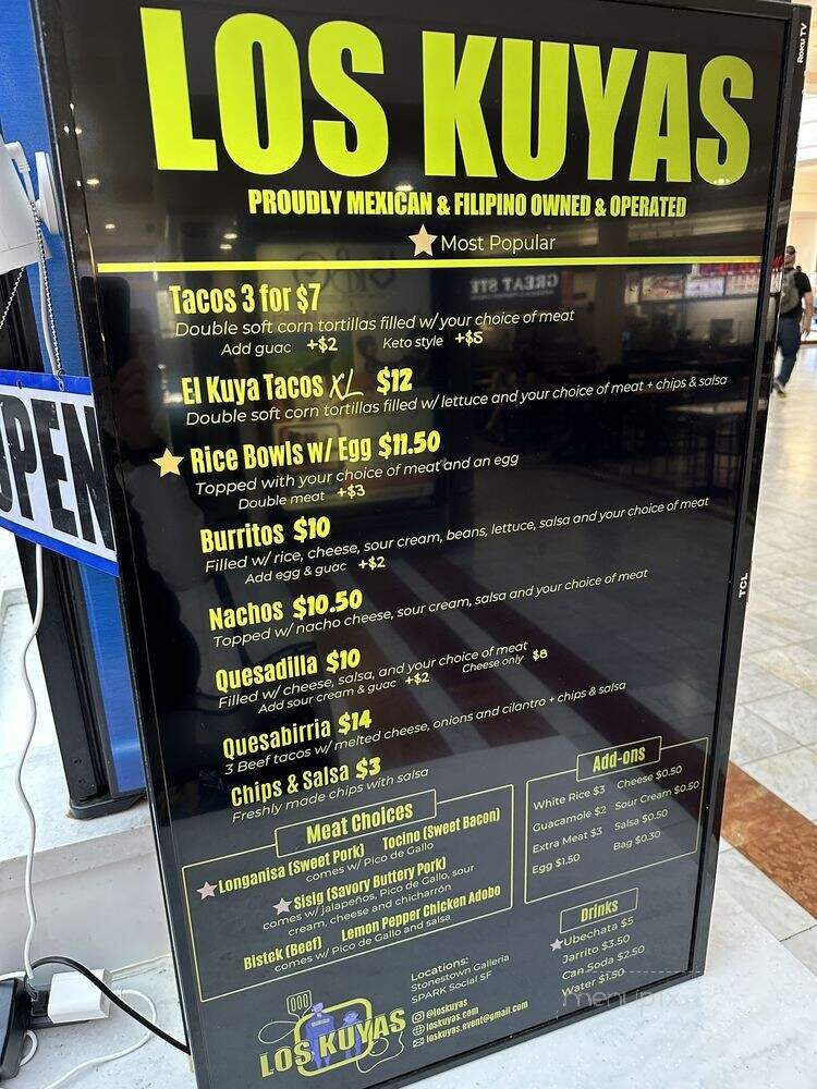 Los Kuyas - San Francisco, CA menu_pic