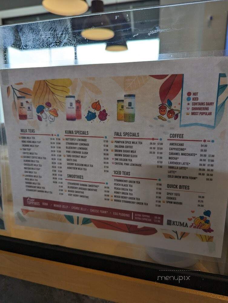 Kuma Boba - Sterling Heights, MI menu_pic