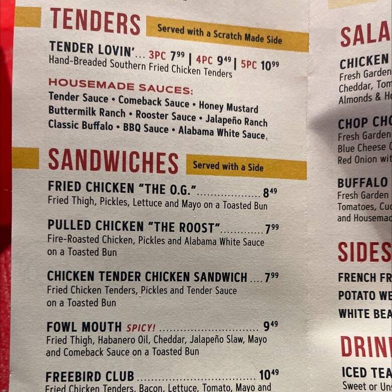 Waldo's Chicken & Beer - Nashville, TN menu_pic