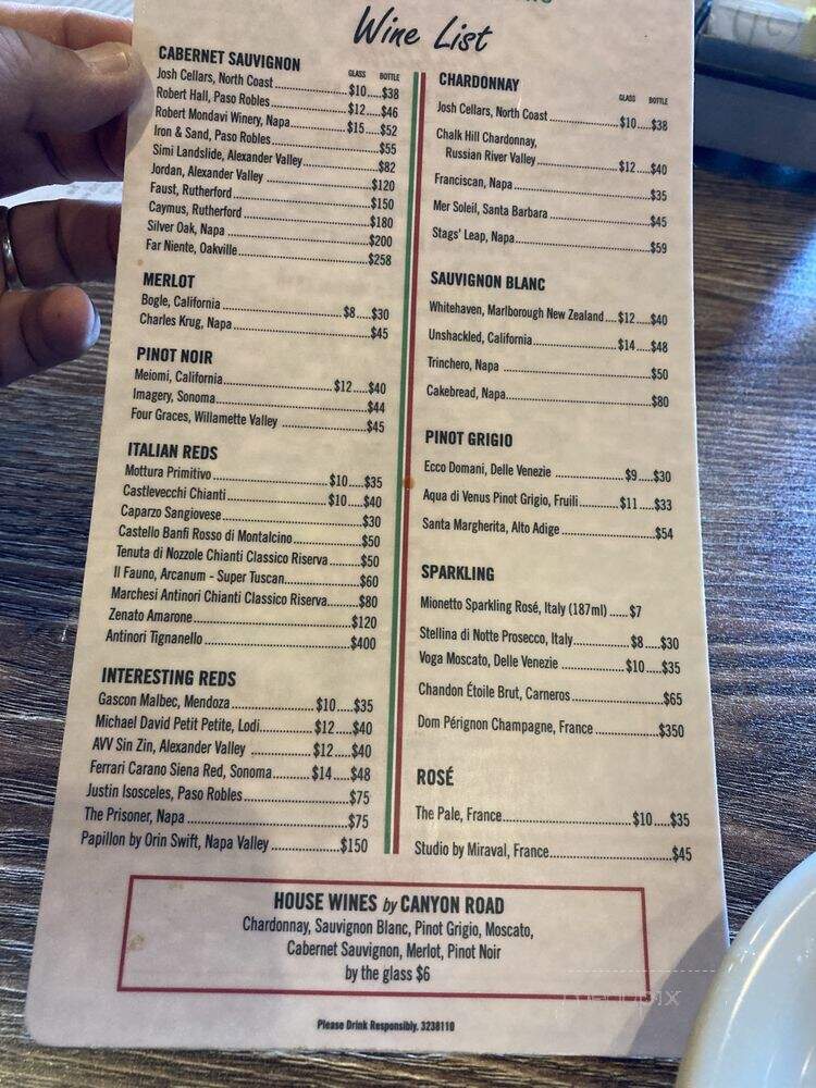 Gallo Nero Italian Bistro - Frisco, TX menu_pic