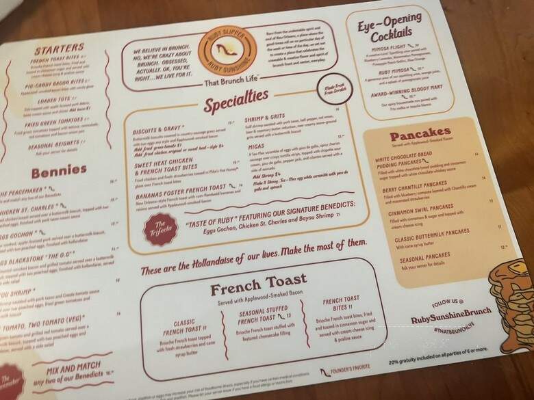 Ruby Sunshine - Chattanooga, TN menu_pic