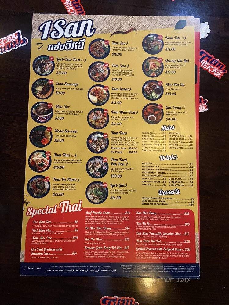 Tum Pok Pok - Atlanta, GA menu_pic