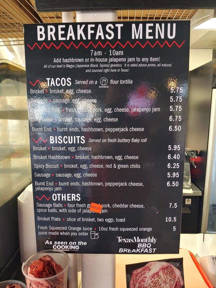 Derek Allan's Texas Barbecue - Fort Worth, TX menu_pic