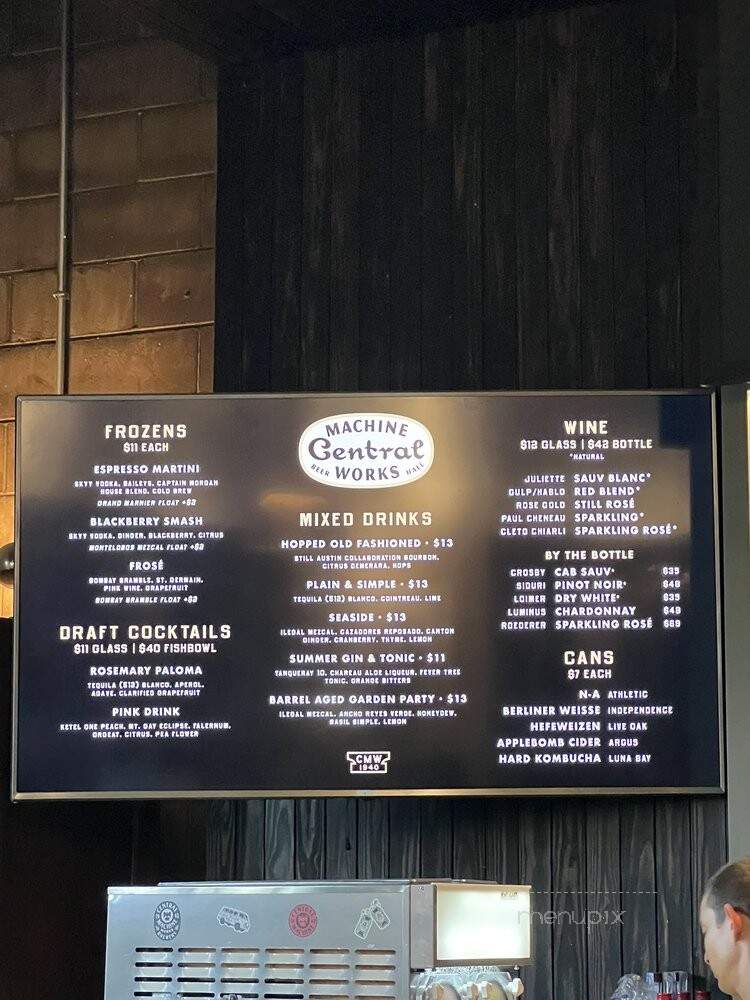 Central Machine Works Brewery - Austin, TX menu_pic