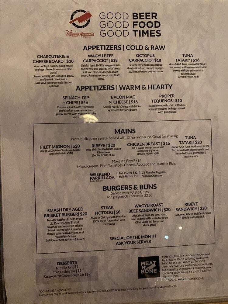 Tripping Animals Brewing - Doral, FL menu_pic