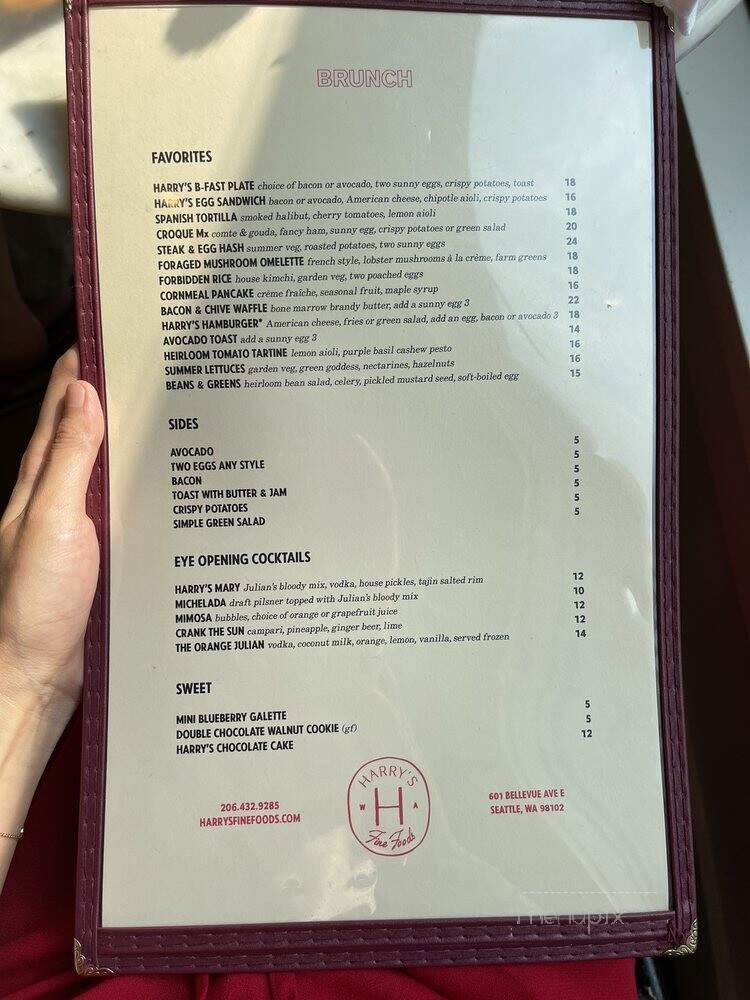 Harry's Fine Foods - Seattle, WA menu_pic