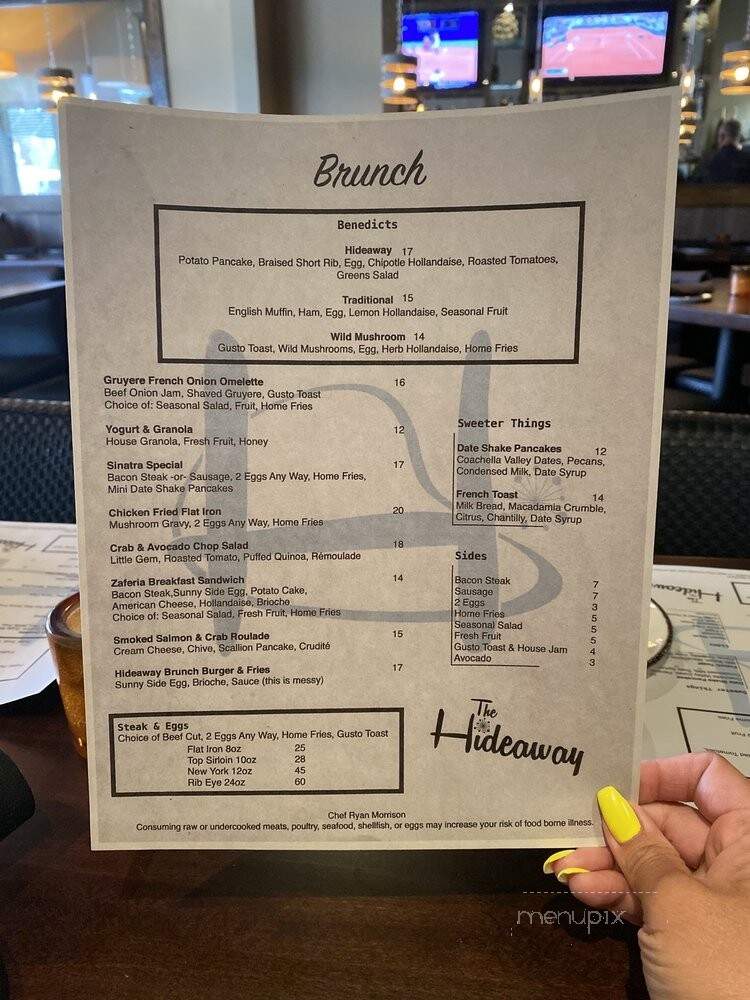 The Hideaway - Long Beach, CA menu_pic