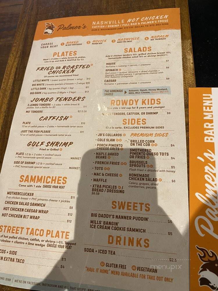 Palmer's Hot Chicken - Dallas, TX menu_pic