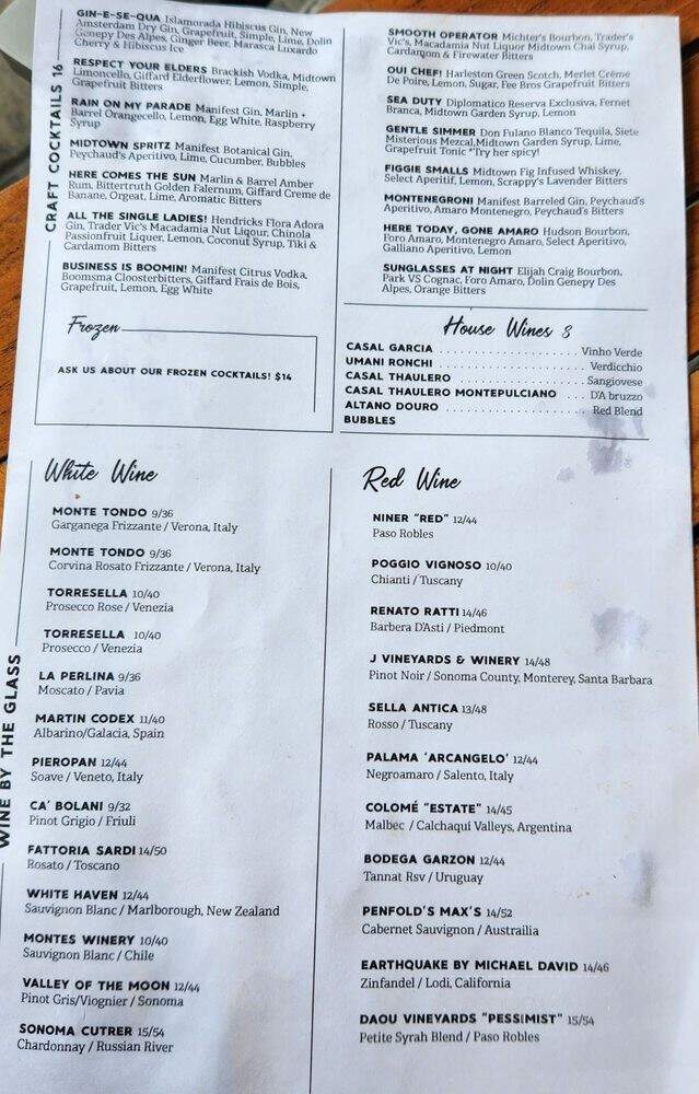 Midtown Table - Jacksonville, FL menu_pic
