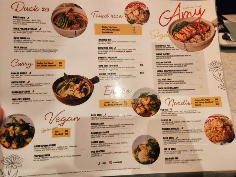 Amy Thai Bistro - Brooklyn, NY menu_pic