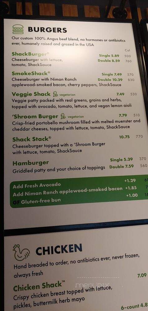 Shake Shack - Columbus, OH menu_pic