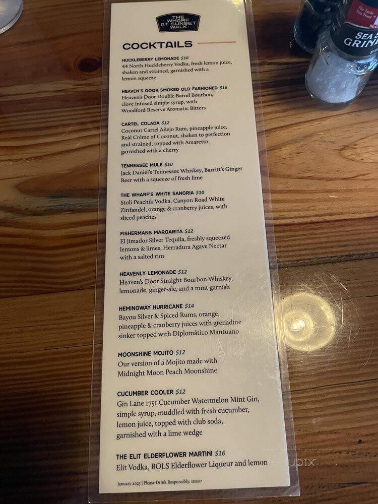 The Wharf at Sunset Walk - Kissimmee, FL menu_pic