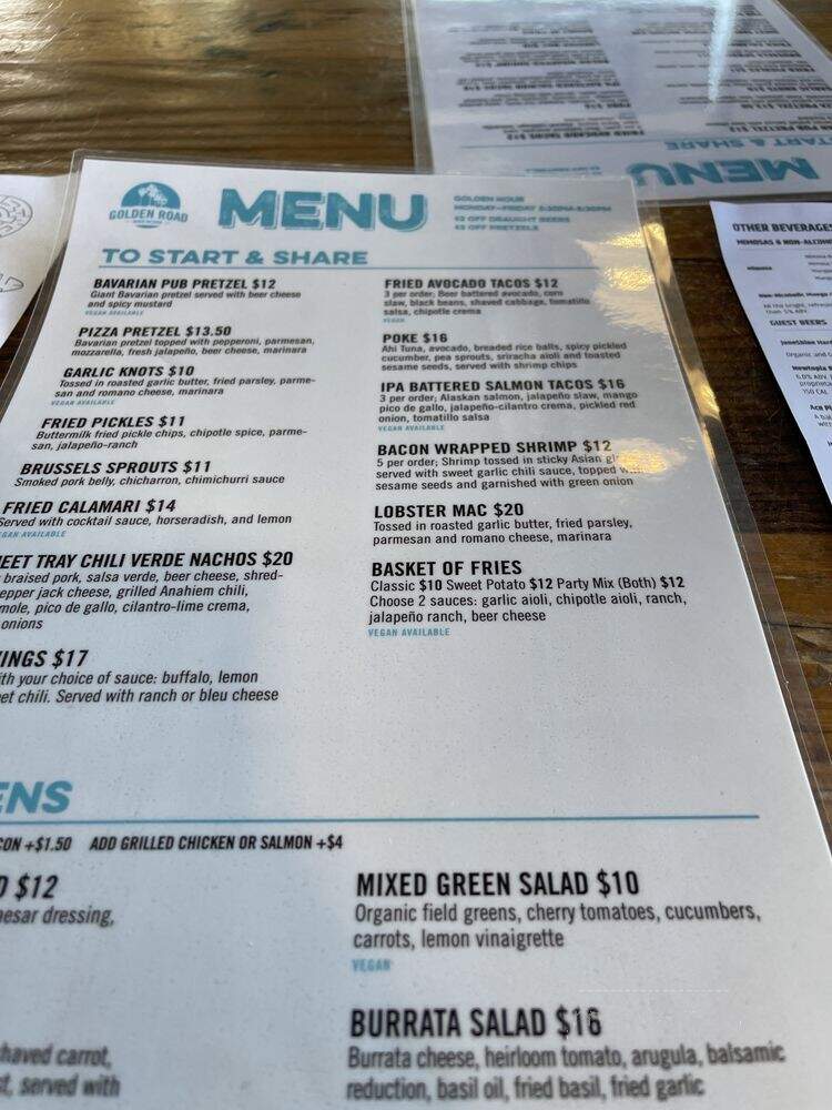 Golden Road Brewing - Huntington Beach, CA menu_pic