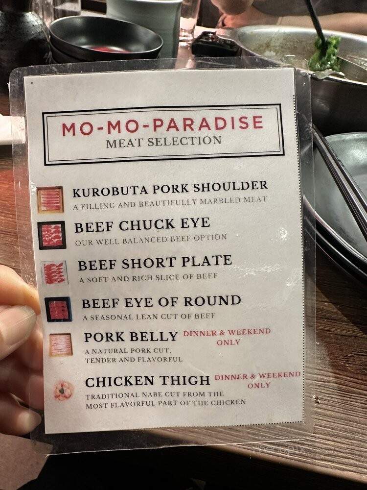 Mo-Mo-Paradise - San Diego, CA menu_pic