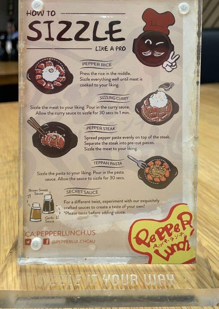 Pepper Lunch - Artesia, CA menu_pic