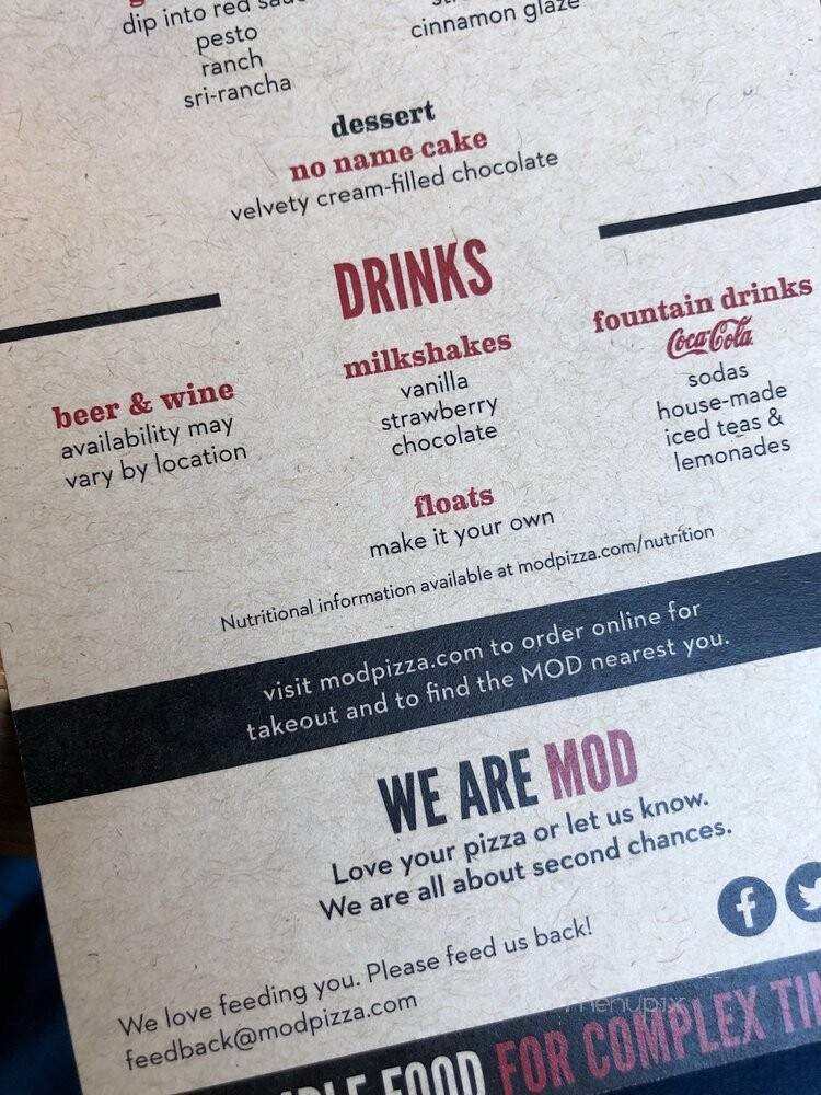 MOD Pizza - McKinney, TX menu_pic