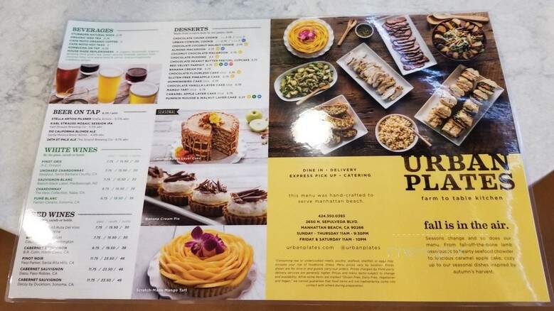 Urban Plates - Manhattan Beach, CA menu_pic