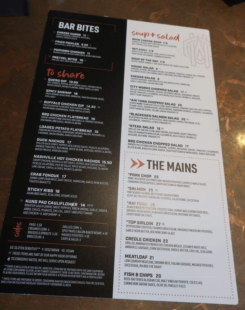 City Works - Schaumburg, IL menu_pic