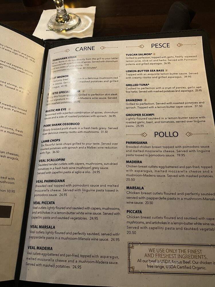 Divieto Ristorante - Aventura, FL menu_pic