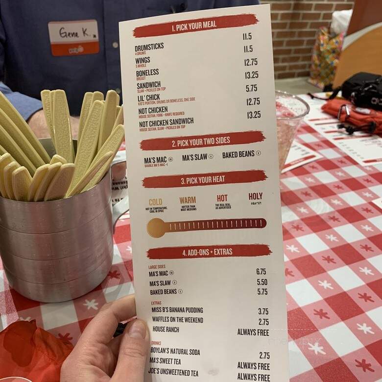 Hot Chicken Takeover - Westlake, OH menu_pic