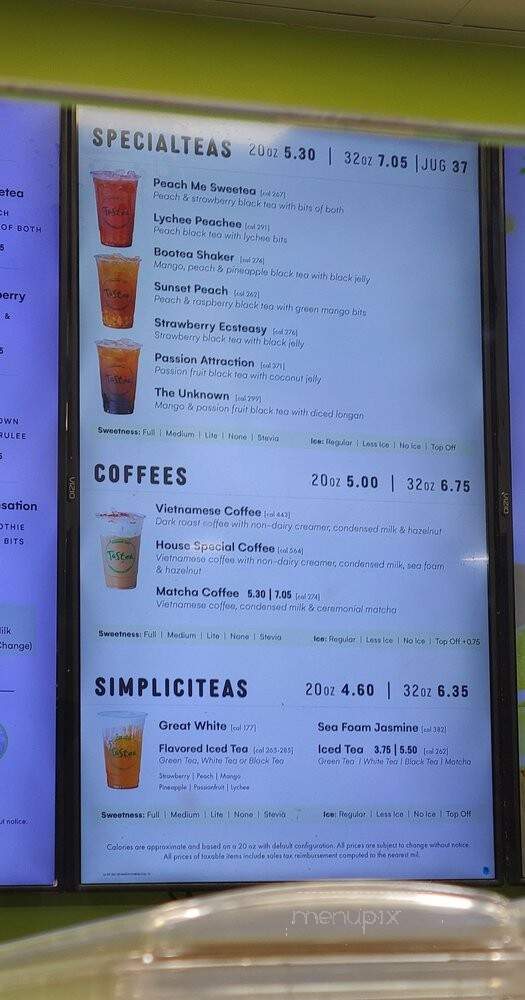 Tastea - San Diego, CA menu_pic