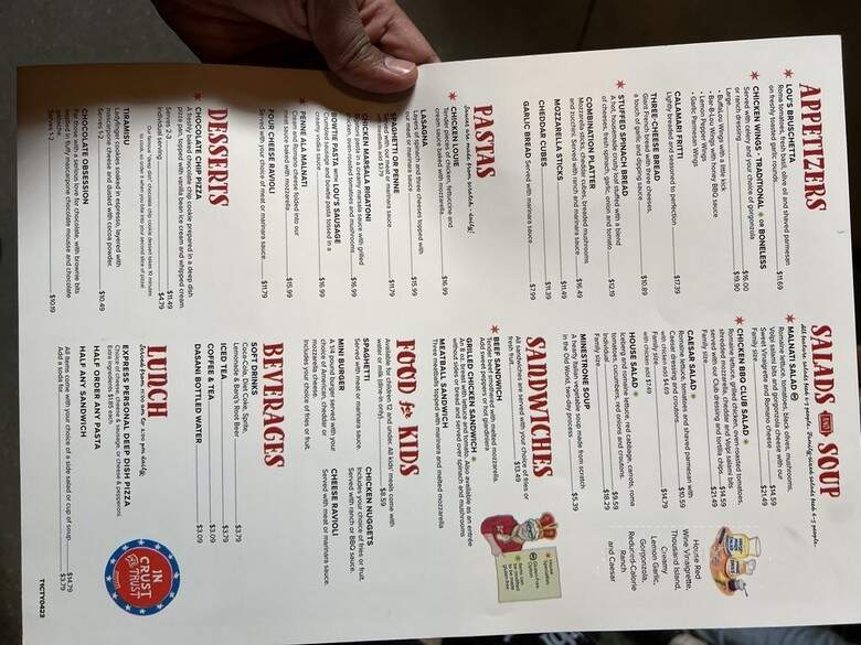 Lou Malnati's Pizzeria - Chicago, IL menu_pic