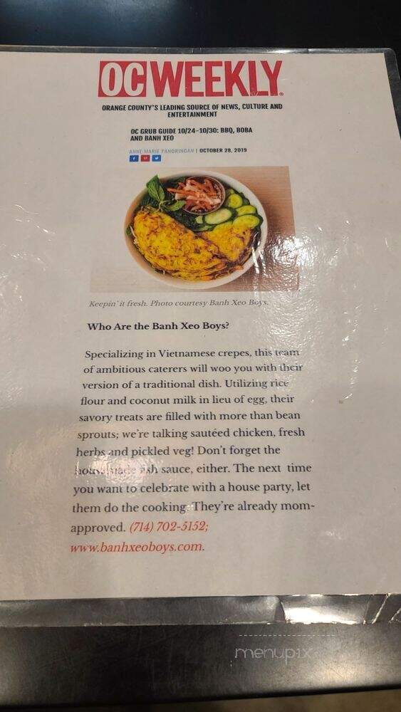 Banh Xeo Boys - Stanton, CA menu_pic
