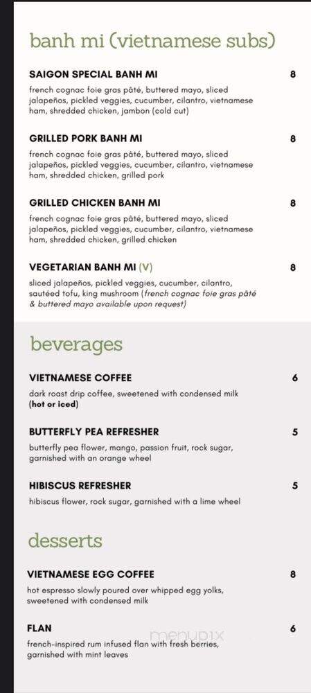 Ngon Vietnamese Kitchen - Dallas, TX menu_pic