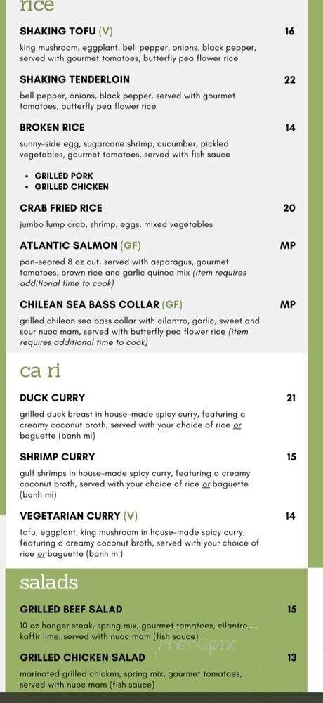 Ngon Vietnamese Kitchen - Dallas, TX menu_pic