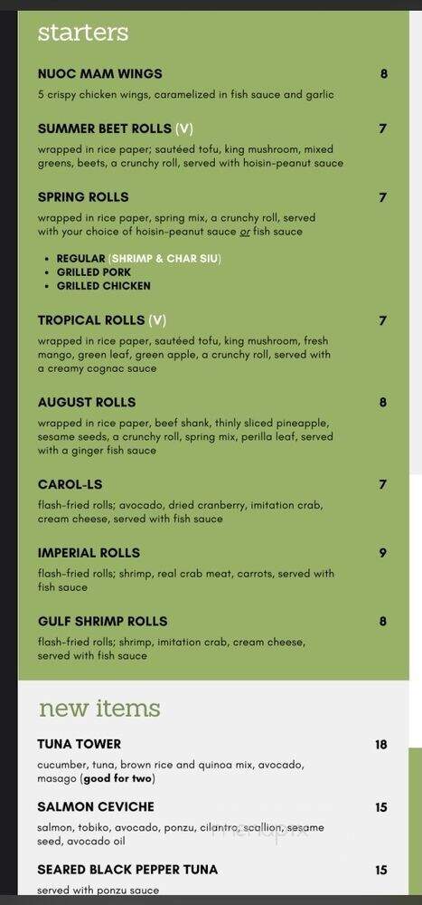 Ngon Vietnamese Kitchen - Dallas, TX menu_pic