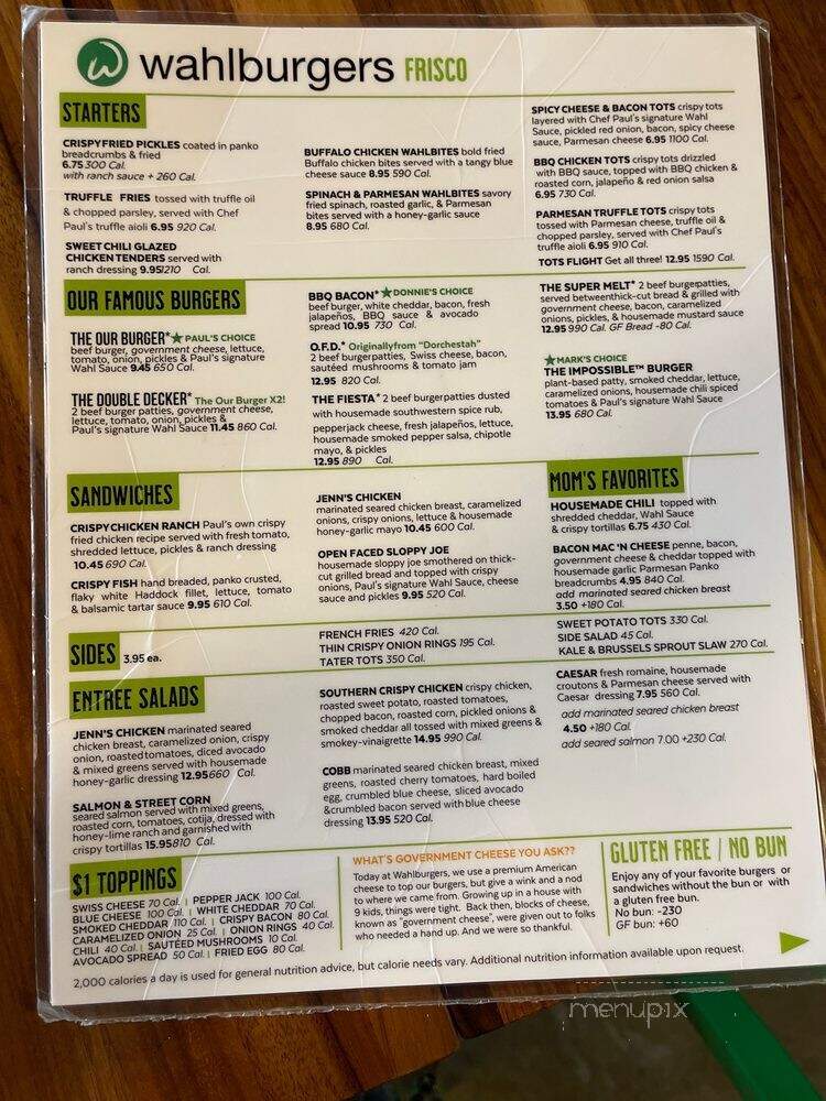 Wahlburgers - Frisco, TX menu_pic