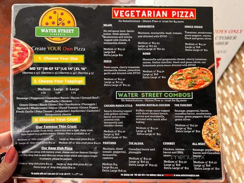 Water Street Pizzeria - Henderson, NV menu_pic
