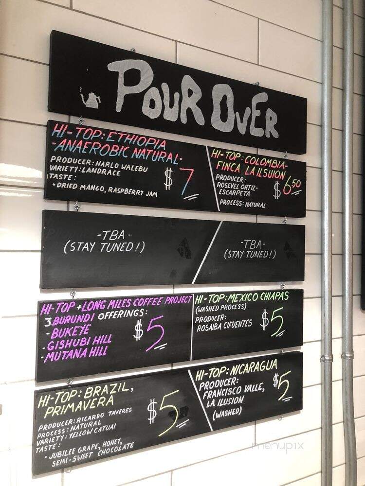 Hi-Top Coffee - Fresno, CA menu_pic