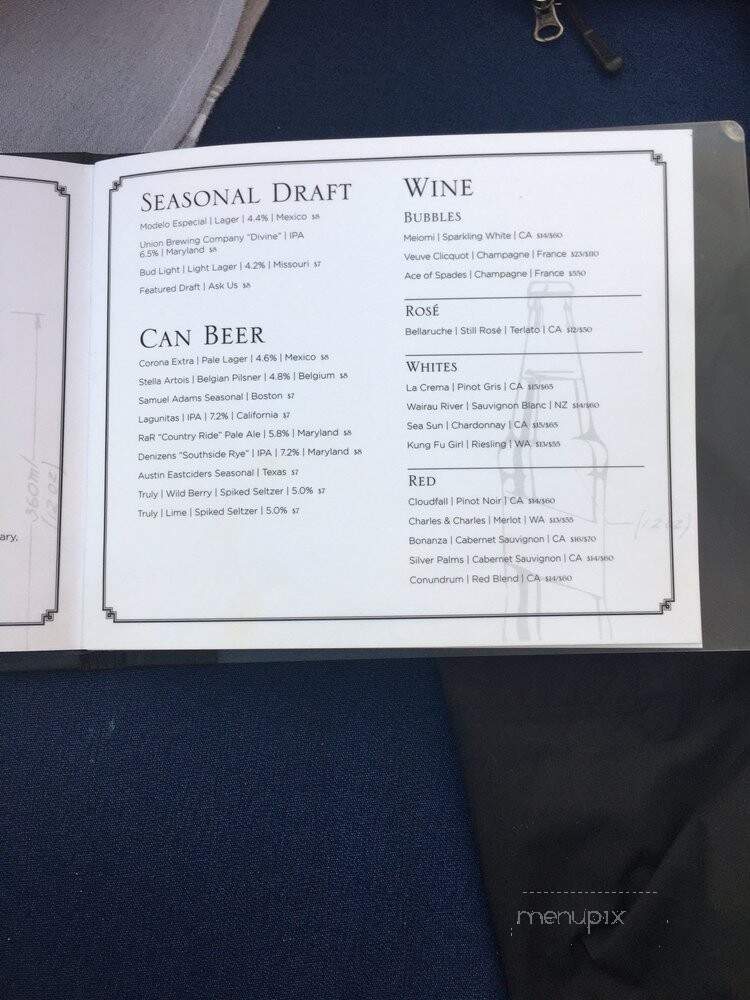 Whiskey Charlie - Washington, DC menu_pic