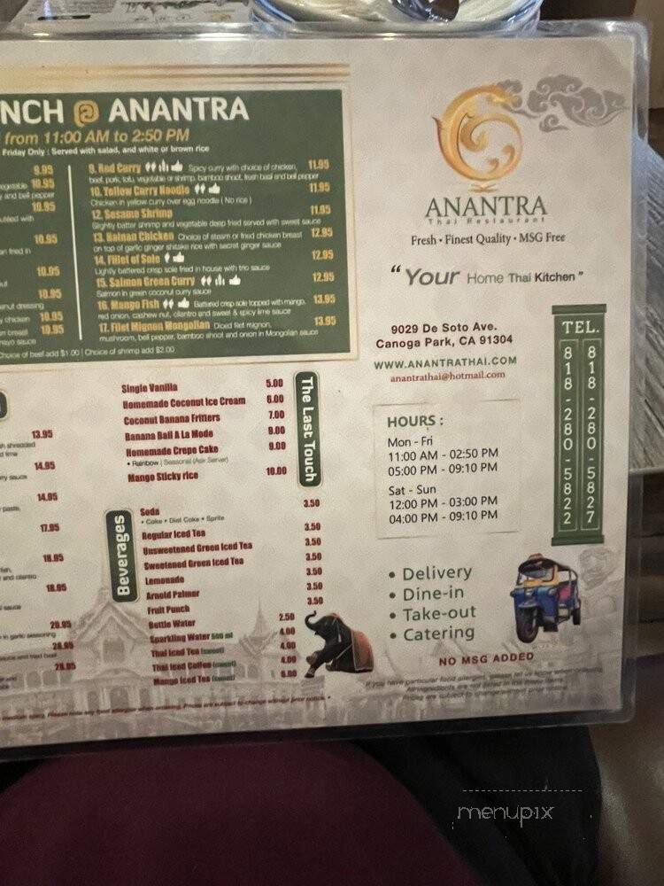 Anantra Thai Restaurant - Canoga Park, CA