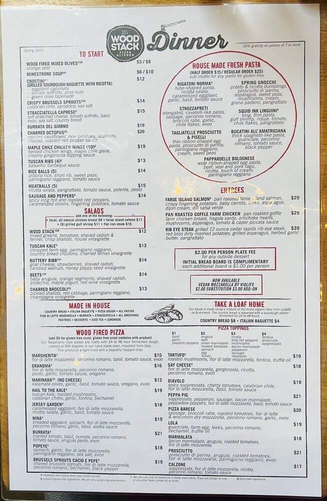 Wood Stack Pizza Kitchen - Metuchen, NJ menu_pic