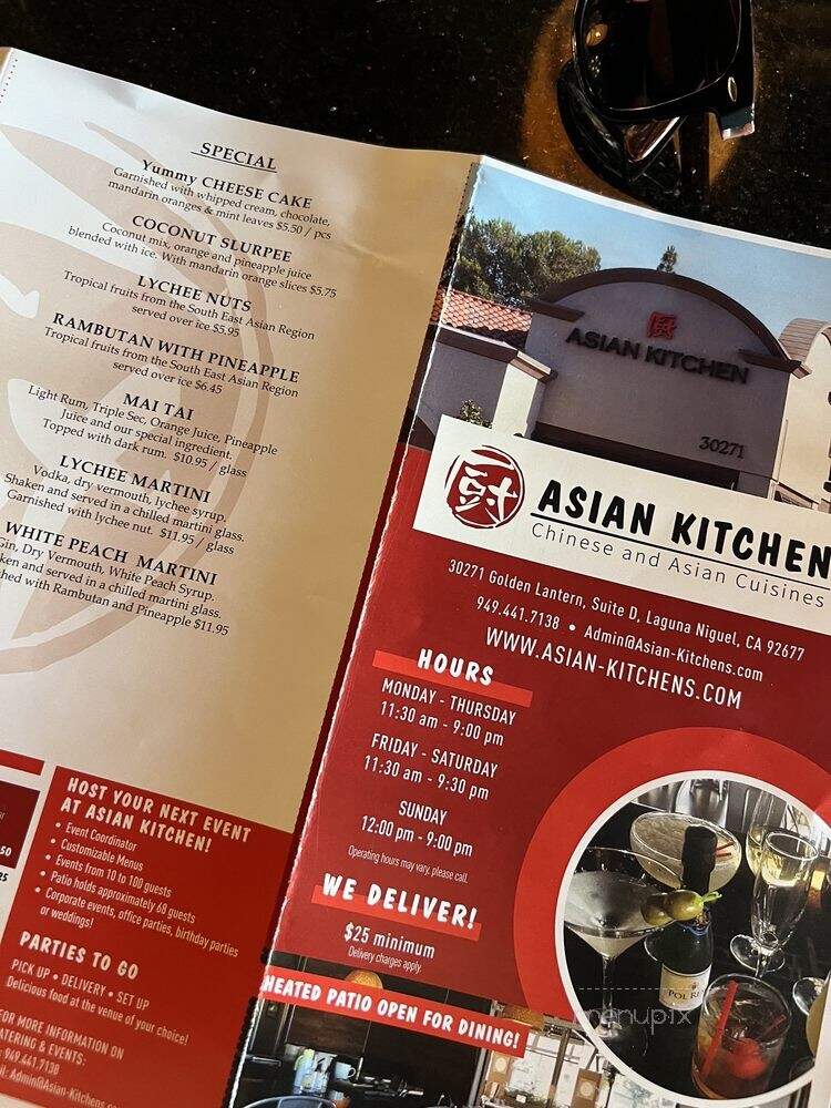 Asian Kitchen - Laguna Niguel, CA menu_pic