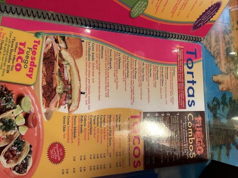Tortas De Fuego - Sedona, AZ menu_pic