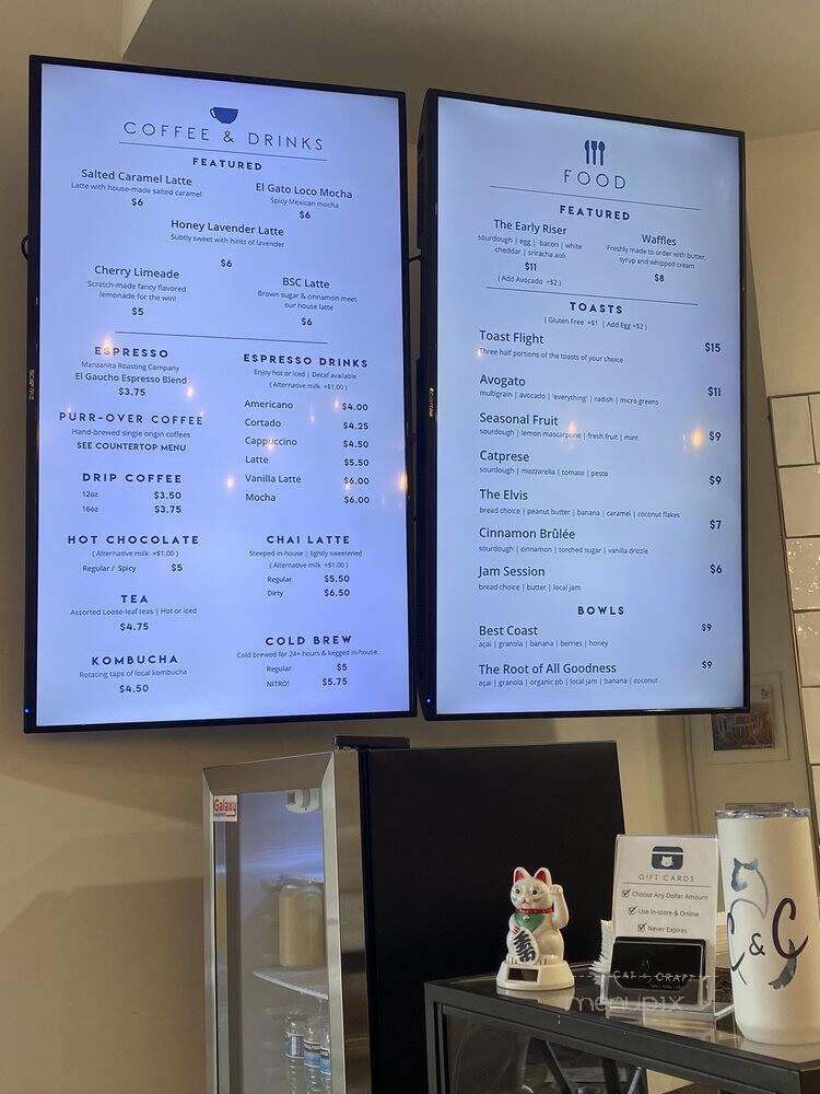 Cat & Craft - Vista, CA menu_pic