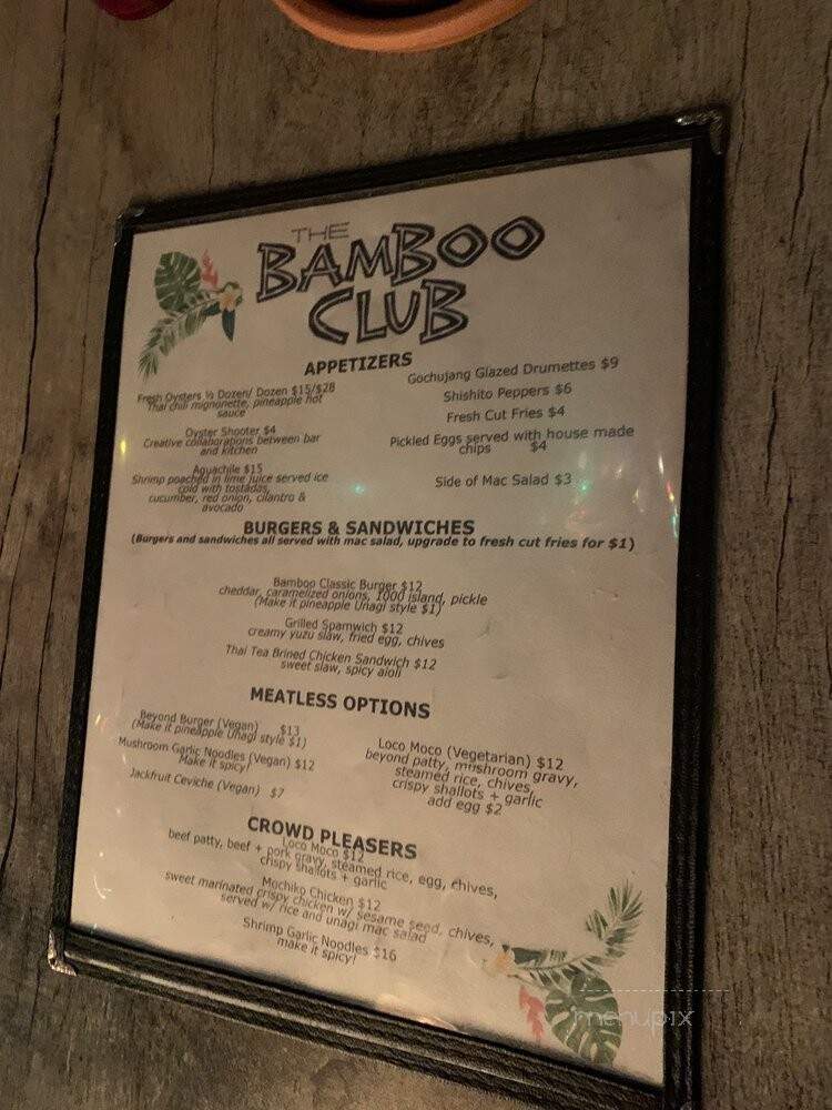 The Bamboo Club - Long Beach, CA menu_pic