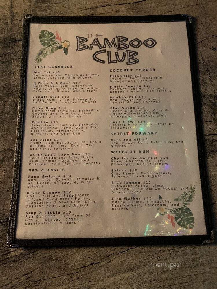 The Bamboo Club - Long Beach, CA menu_pic