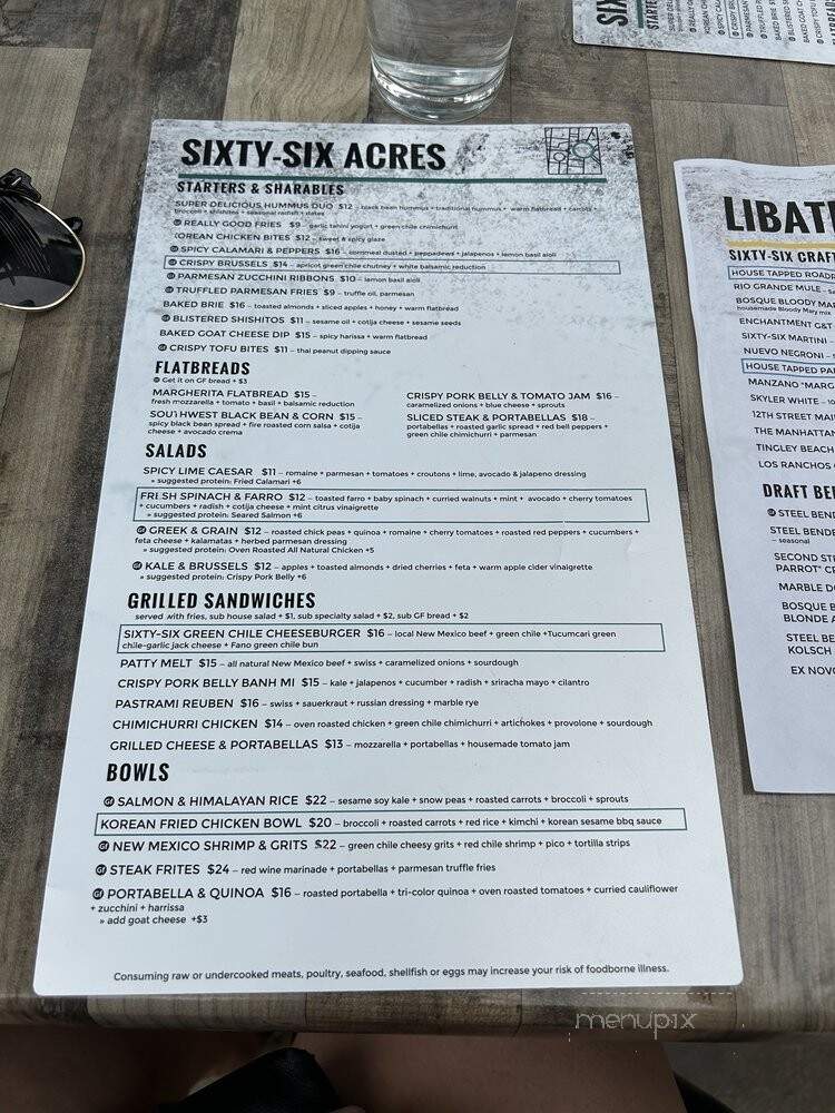 Sixty Six Acres - Albuquerque, NM menu_pic
